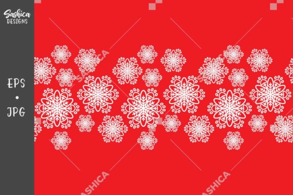Download Snowflakes/paw Prints Red Pattern Border - Red pattern Collection