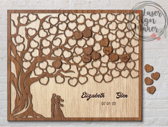 Download Heart Guest Book Wedding Tree of Love - Tree Collection