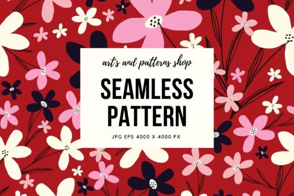 Download Red Pattern with Flowers - Red pattern Collection