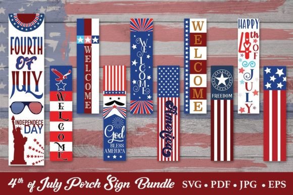 Download 4th of July Porch Sign Vertical Bundle - 4th of july Collection