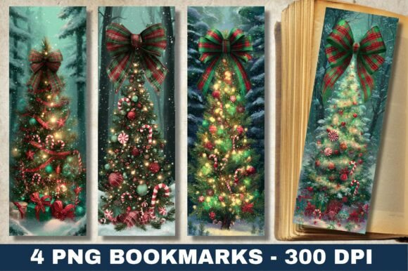 Download Christmas Tree Plaid Bow Decor Bookmark - Tree Collection
