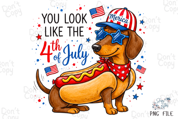 Download Dachshund 4th of July, Hot Dog, USA PNG - 4th of july Collection