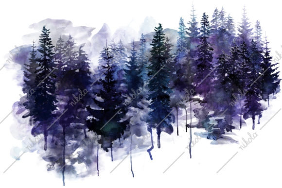 Download Forest Watercolor Woods Pine Tree Dark - Tree Collection