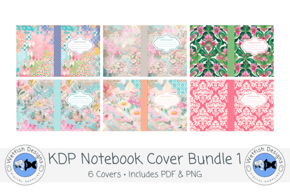Download Shabby Chic KDP Notebook Cover Bundle 1 - Book cover Collection