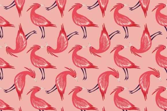 Download Red Pattern with Birds - Red pattern Collection