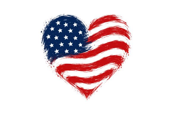 Download USA Heart Flag 4th of July Design - 4th of july Collection