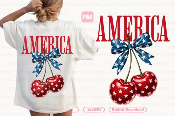 Download 4th of July America Cherry Coquette Bow - 4th of july Collection