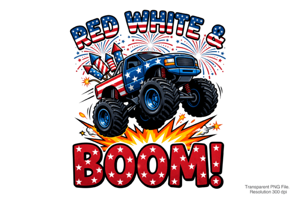 Download Patriotic Monster Truck, 4th of July PNG - 4th of july Collection