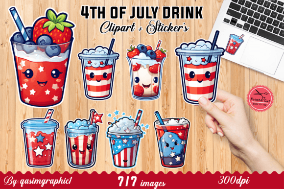 Download Cute Kawaii 4th of July Stickers - 4th of july Collection