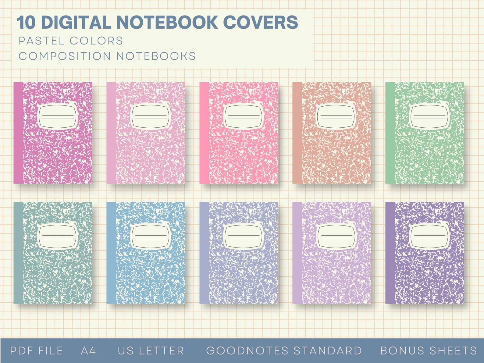 Download Pastel Composition Notebook Covers - Book cover Collection