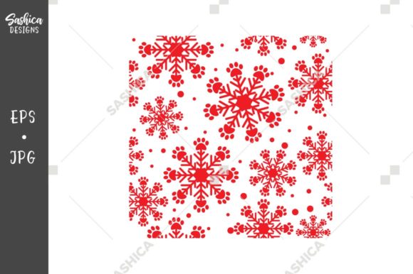 Download Snowflakes/paw Prints White,red Pattern - Red pattern Collection