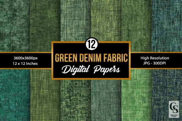Download Green Denim Fabric Texture Backgrounds - Premium Bundle