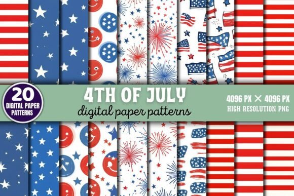 Download 4th of July Pattern Digital Paper Backg - 4th of july Collection