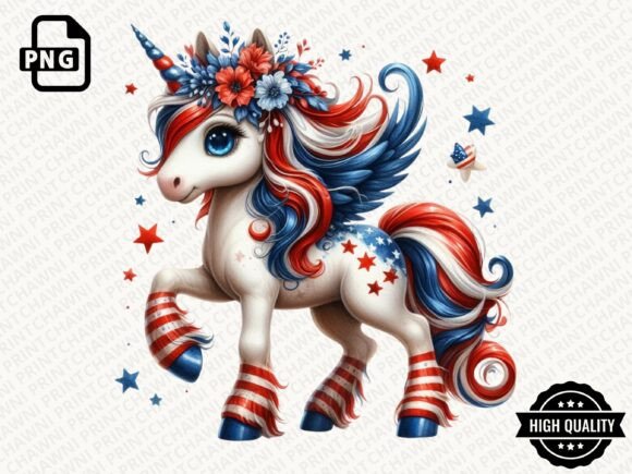 Download 4th of July Baby Unicorn Clipart PNG - 4th of july Collection